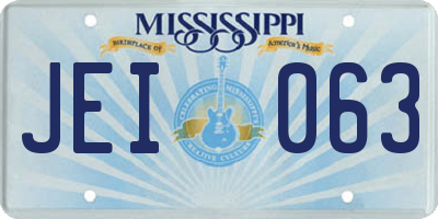 MS license plate JEI063
