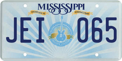 MS license plate JEI065