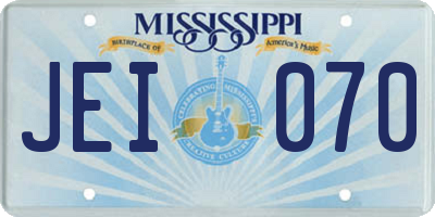 MS license plate JEI070