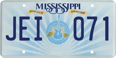 MS license plate JEI071