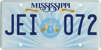 MS license plate JEI072