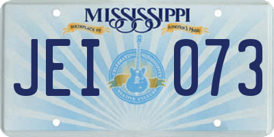 MS license plate JEI073