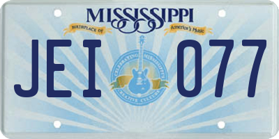 MS license plate JEI077