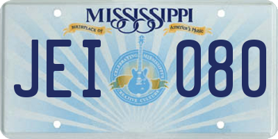 MS license plate JEI080
