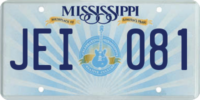 MS license plate JEI081