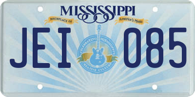 MS license plate JEI085