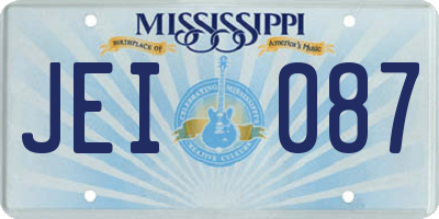 MS license plate JEI087