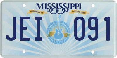MS license plate JEI091