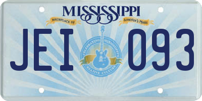 MS license plate JEI093