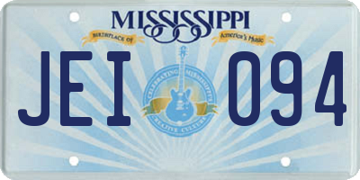 MS license plate JEI094