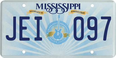 MS license plate JEI097