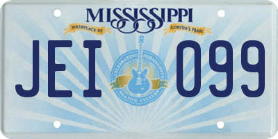 MS license plate JEI099