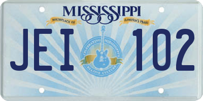 MS license plate JEI102