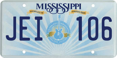 MS license plate JEI106