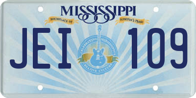 MS license plate JEI109