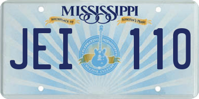MS license plate JEI110
