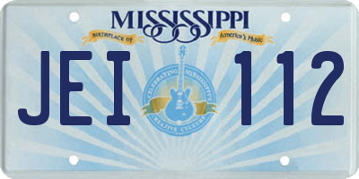 MS license plate JEI112