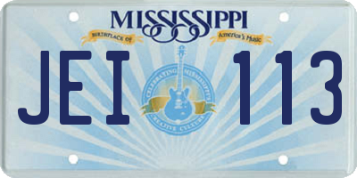 MS license plate JEI113