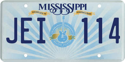 MS license plate JEI114