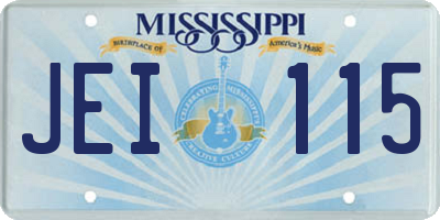 MS license plate JEI115