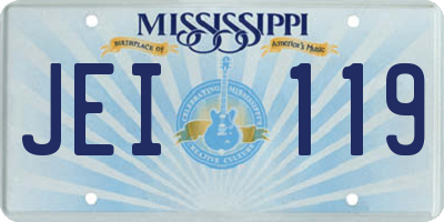 MS license plate JEI119