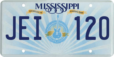 MS license plate JEI120