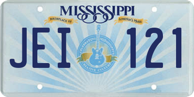 MS license plate JEI121