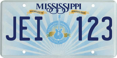 MS license plate JEI123