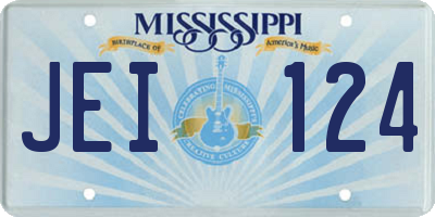 MS license plate JEI124