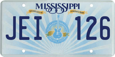 MS license plate JEI126