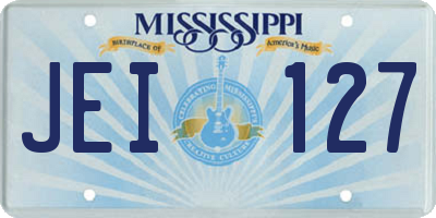 MS license plate JEI127