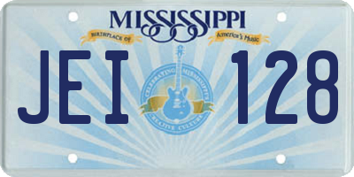 MS license plate JEI128