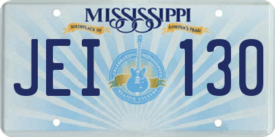 MS license plate JEI130