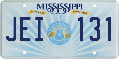 MS license plate JEI131