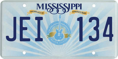 MS license plate JEI134