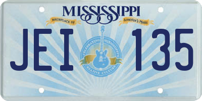 MS license plate JEI135