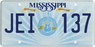 MS license plate JEI137