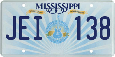 MS license plate JEI138