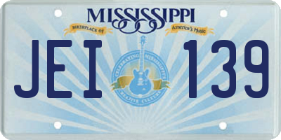 MS license plate JEI139