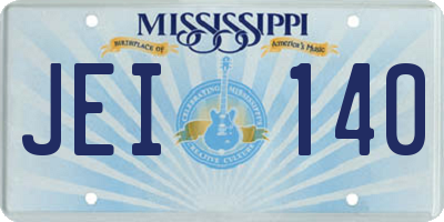 MS license plate JEI140