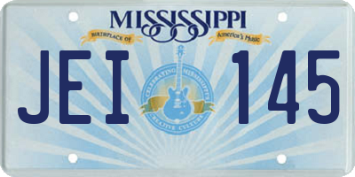 MS license plate JEI145