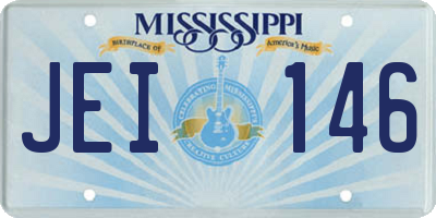 MS license plate JEI146