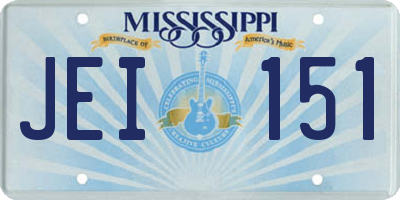 MS license plate JEI151