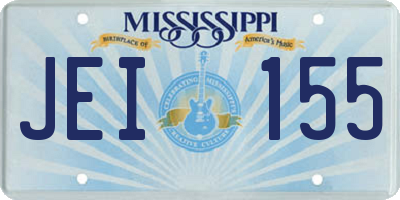 MS license plate JEI155
