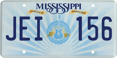 MS license plate JEI156
