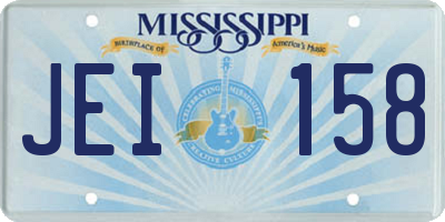 MS license plate JEI158