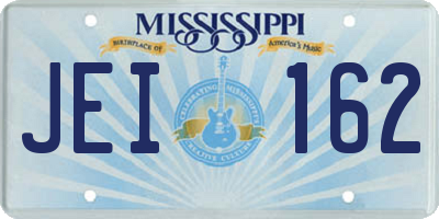 MS license plate JEI162
