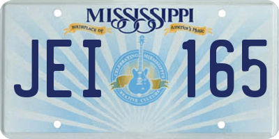 MS license plate JEI165