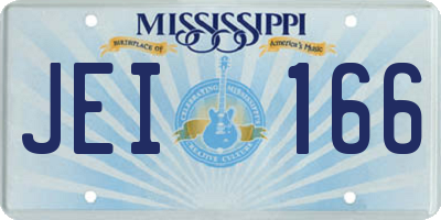 MS license plate JEI166