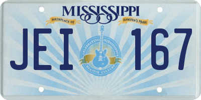 MS license plate JEI167